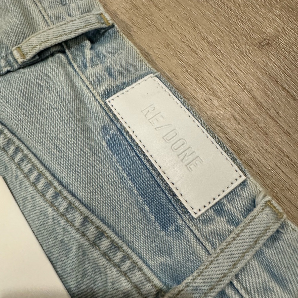 Re/Done Light Blue Distressed 90s high rise loose distressed Jeans - Picture 8 of 15